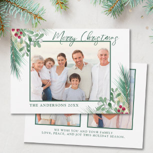 Winter Botanicals 3 Photos Christmas Holiday Card