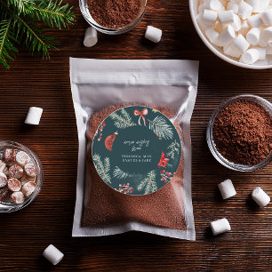 Winter Botanicals   Christmas Gift Sticker