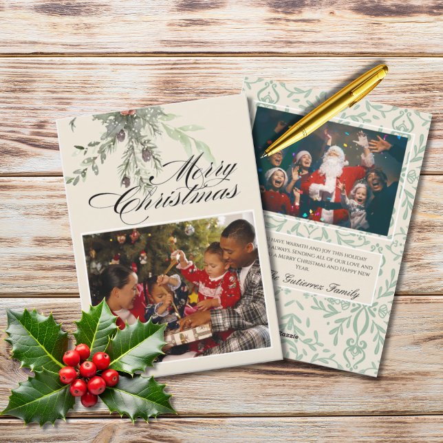 Winter Botanicals Christmas Party Merry Christmas Holiday Card (Creator Uploaded)