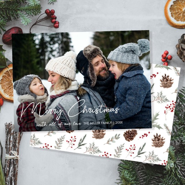 Winter Botanicals Christmas Photo Holiday Card (Creator Uploaded)