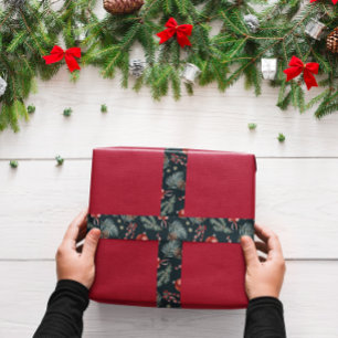 Winter Botanicals Coquette Bow   Christmas Grosgrain Ribbon