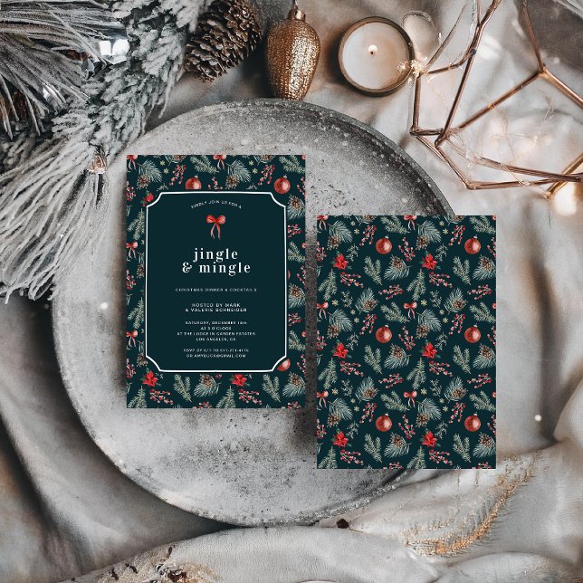 Winter Botanicals Coquette Bow | Christmas Party Invitation (Creator Uploaded)