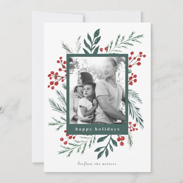Winter Botanicals Elegant Holiday Christmas Photo (Front)