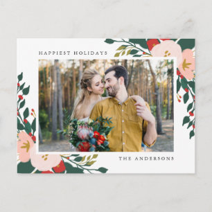 Winter Botanicals Holiday Photo Postcard