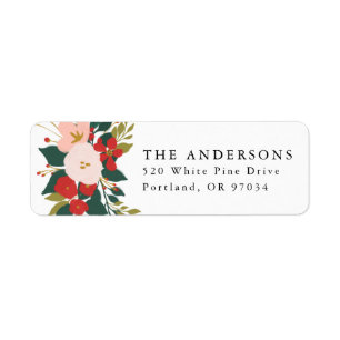 Winter Botanicals   Holiday Return Address Labels