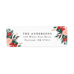 Winter Botanicals Holiday Return Address Labels