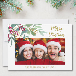 Winter Botanicals Photo Christmas Holiday Card