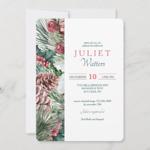 Winter Boughs Bridal Shower Invitation