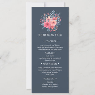 Winter Bouquet Christmas Dinner Menu Invitation