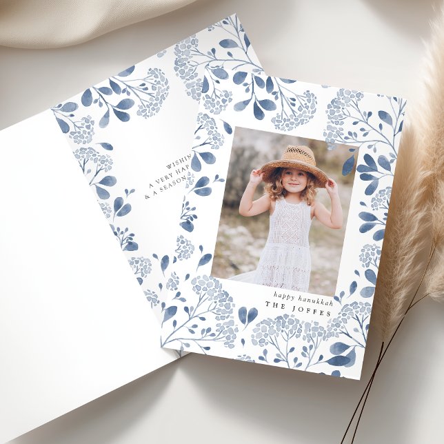Winter Bouquet | Folded Hanukkah Photo Card (Creator Uploaded)