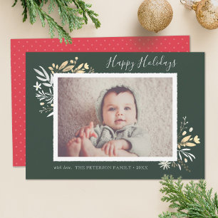 Winter Bouquet Happy Holidays Photo Card