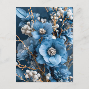 Winter Bouquet in Blue and White Postcard