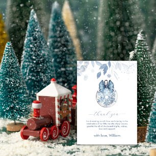 Winter Bow Snowflake Ornament Baby Shower Thank You Card