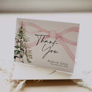 Winter Bow Thank You Card 