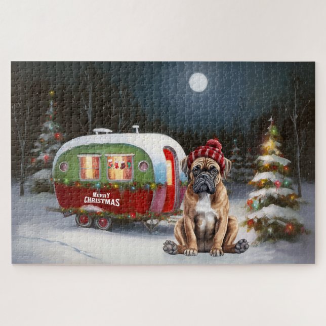 Winter Boxer Caravan Christmas Adventure Jigsaw Puzzle (Horizontal)