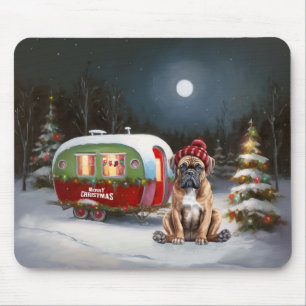 Winter Boxer Caravan Christmas Adventure Mouse Pad