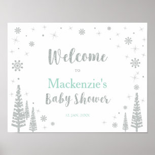 Winter Boy Baby Shower Welcome Party Sign