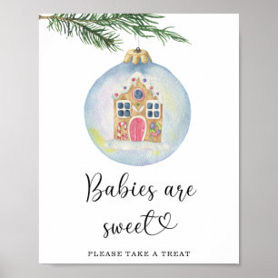 Winter branch - babies are sweet poster