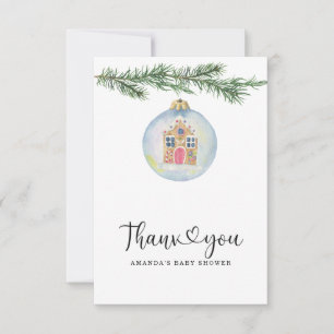 Winter branch - baby shower thank you card