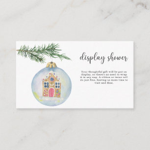 Winter branch with toy - display shower enclosure card