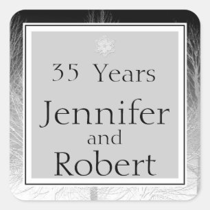 Winter Branches in Black White Envelope Seal