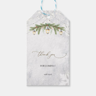 Winter Branches Lantern Snowflakes Wedding Gift Tags
