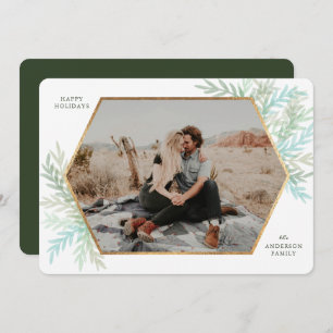 Winter Branches Modern Holiday Photo Card