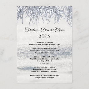 Winter Branches Snow Christmas Dinner Menu
