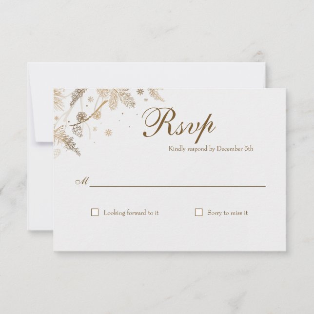 Winter Branches Wedding RSVP Invitation (Front)