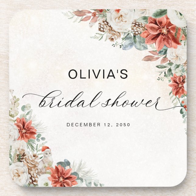 Winter Bridal Shower Coaster (Front)