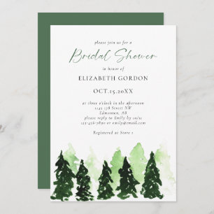 Winter Bridal Shower Elegant Script Simple Invitation