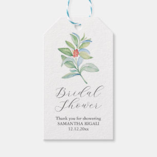 Winter Bridal Shower Favour Tag – Greenery & Red