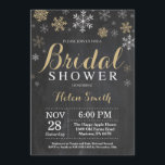 Winter Bridal Shower Gold and White Snowflake Invitation<br><div class="desc">Winter Bridal Shower Invitation. Gold and White Snowflake. Christmas Holiday Bridal Shower Invite. Chalkboard Background. For further customisation,  please click the "Customise it" button and use our design tool to modify this template.</div>