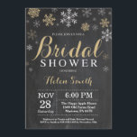 Winter Bridal Shower Gold and White Snowflake Invitation<br><div class="desc">Winter Bridal Shower Invitation. Gold and White Snowflake. Christmas Holiday Bridal Shower Invite. Chalkboard Background. For further customisation,  please click the "Customise it" button and use our design tool to modify this template.</div>