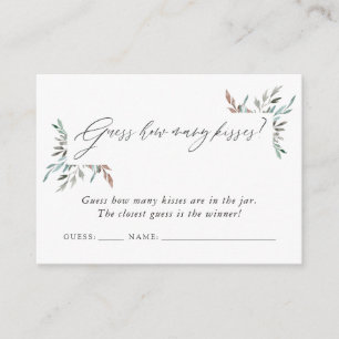 Winter Bridal Shower Guess How Many Kisses Enclosure Card