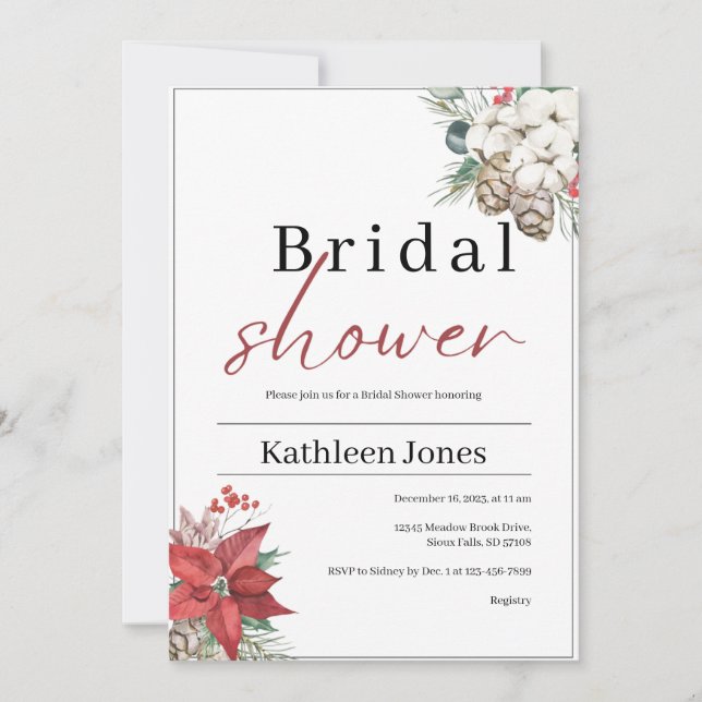 Winter Bridal Shower Invitation (Front)