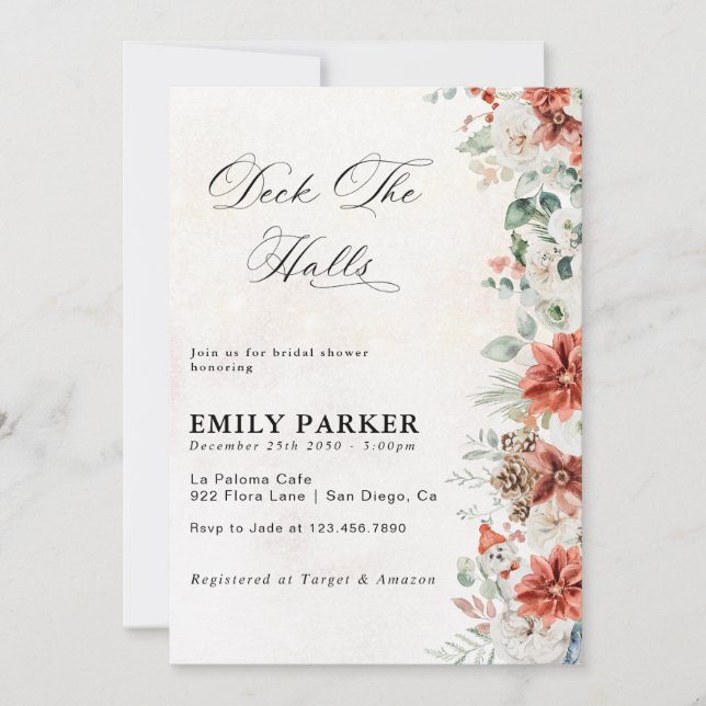 Winter Bridal Shower Invitation (Front)