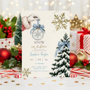 Winter Bridal Shower Invitation Snow in Love Blu