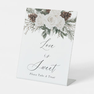 Winter Bridal Shower Love Is Sweet Pedestal Sign