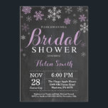 Winter Bridal Shower Purple and White Snowflake Invitation<br><div class="desc">Winter Bridal Shower Invitation. Purple and White Snowflake. Christmas Holiday Bridal Shower Invite. Chalkboard Background. For further customisation,  please click the "Customise it" button and use our design tool to modify this template.</div>