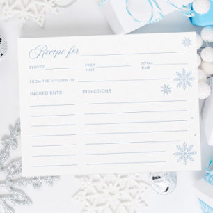 Winter Bridal Shower Recipe Card