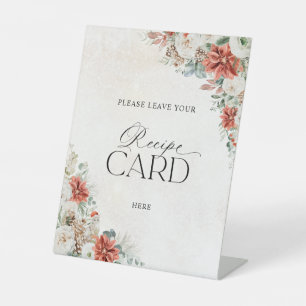Winter Bridal Shower Recipe Card Sign