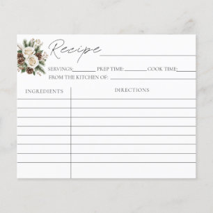 Winter Bridal Shower Recipe Cards