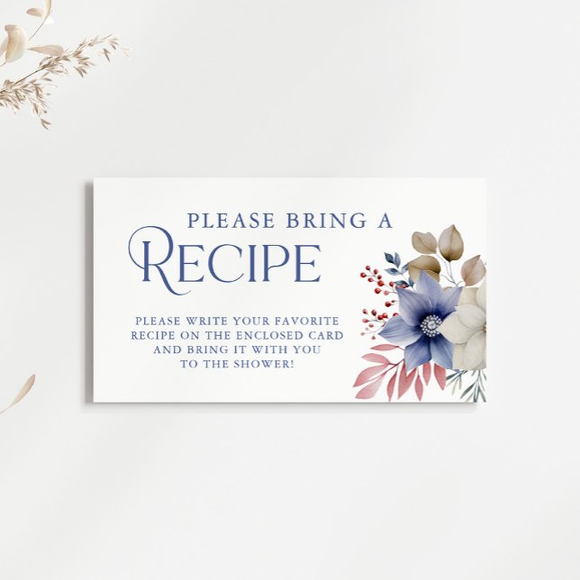 Winter Bridal Shower Recipe Request Enclosure Card (Creator Uploaded)
