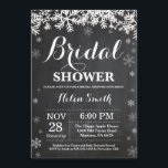 Winter Bridal Shower Snowflake Chalkboard Invitation<br><div class="desc">Winter Bridal Shower Invitation. White Snowflake. Christmas Holiday Bridal Shower Invite. Chalkboard Background. For further customisation,  please click the "Customise it" button and use our design tool to modify this template.</div>