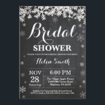 Winter Bridal Shower Snowflake Chalkboard Invitation<br><div class="desc">Winter Bridal Shower Invitation. White Snowflake. Christmas Holiday Bridal Shower Invite. Chalkboard Background. For further customisation,  please click the "Customise it" button and use our design tool to modify this template.</div>