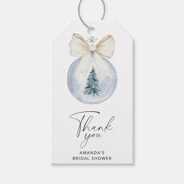 Winter bridal shower thank you tag (Front)