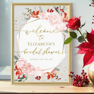 Winter Bridal Shower Welcome Sign Gilded