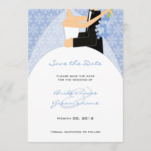 Winter Bride and Groom Save the Date cards
