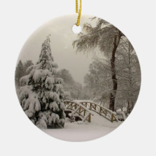 Winter Bridge Ornament Personalized Winter Snow